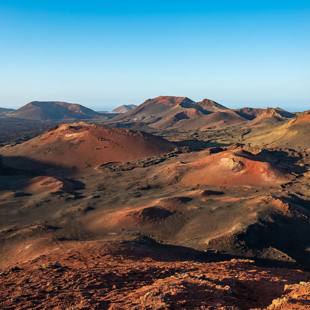 Viñedos en La Geria, Lanzarote, cultivados en hoyos volcánicos