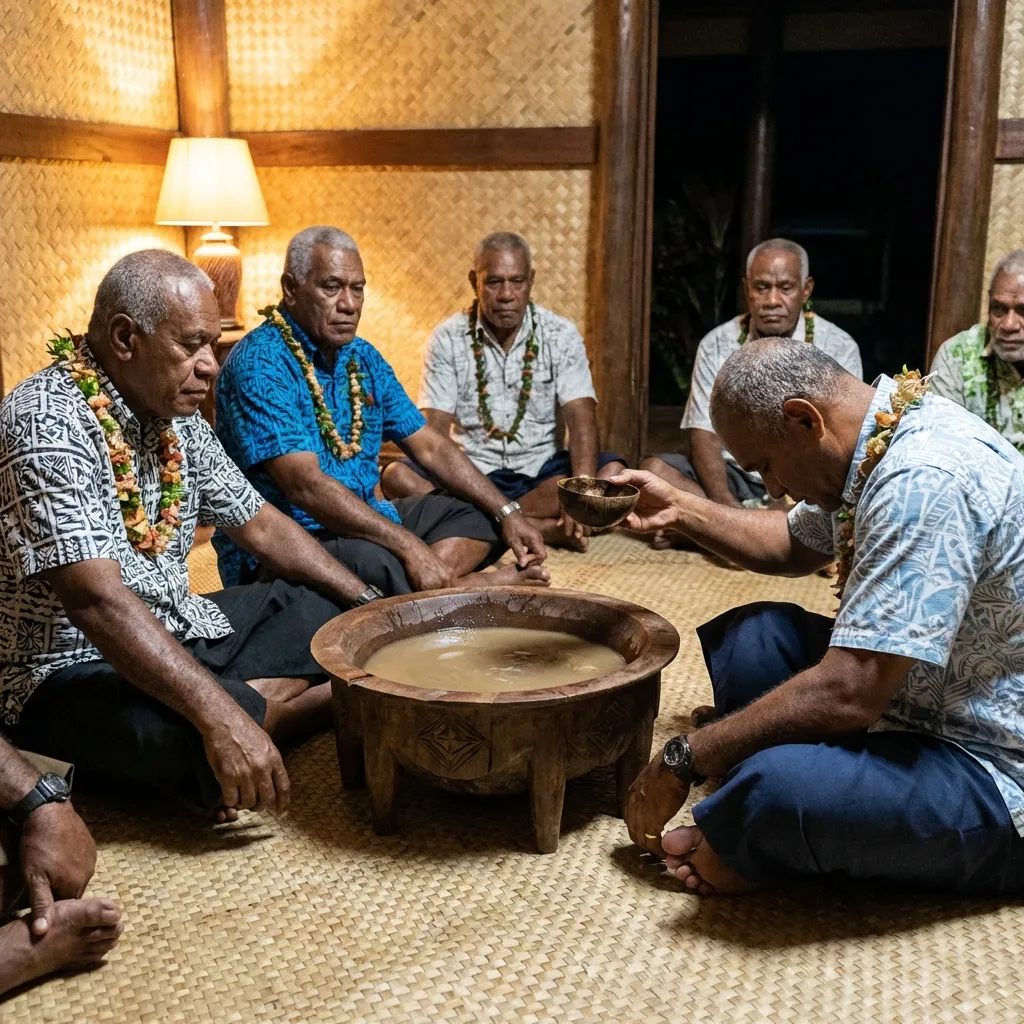 Ceremonia tradicional de Kava en Fiji