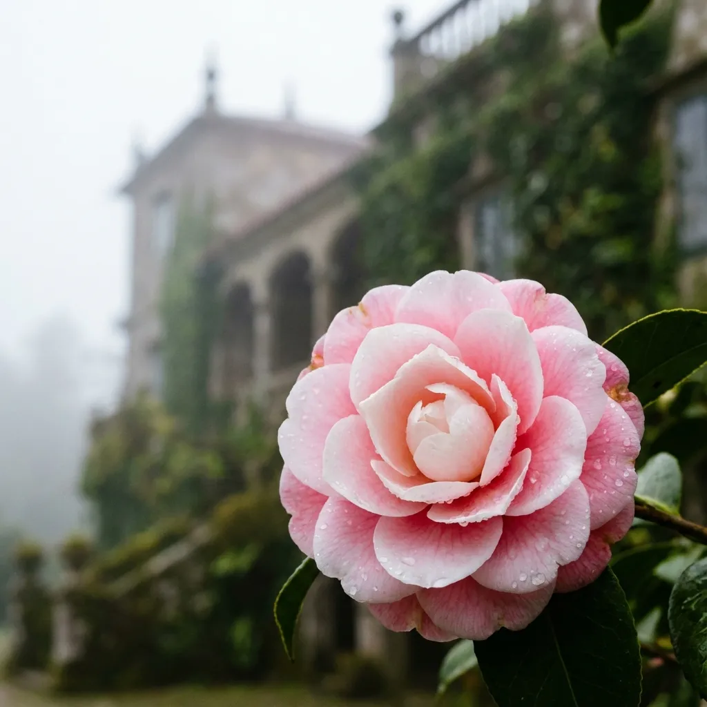 Camelia en un Pazo Gallego