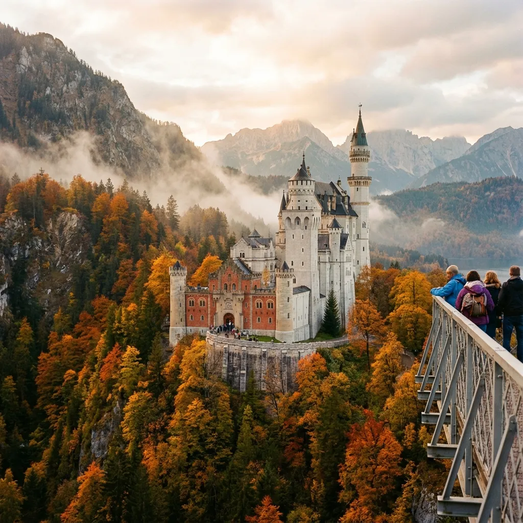 Castillo de Neuschwanstein y Alpes