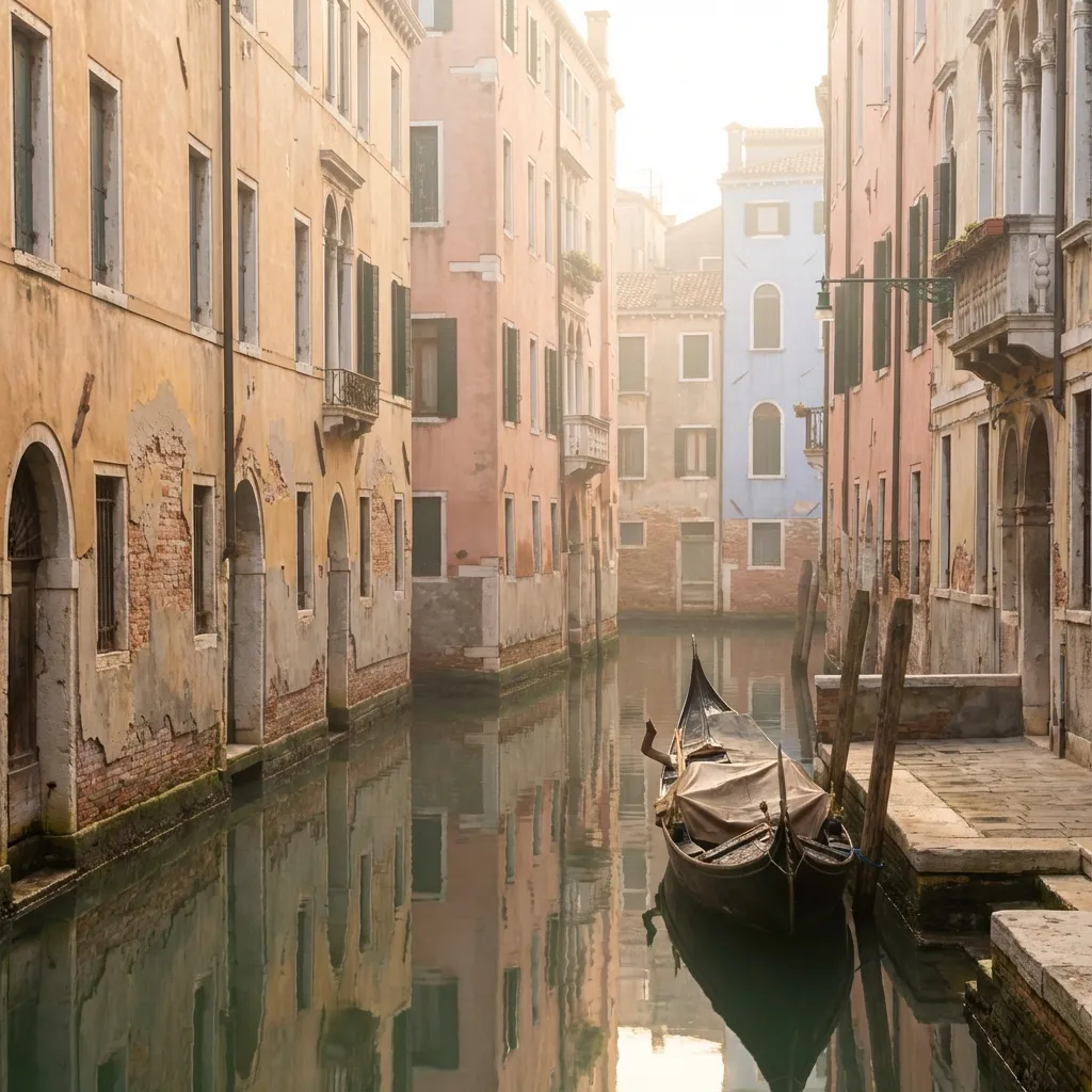 Canal de Venecia al amanecer