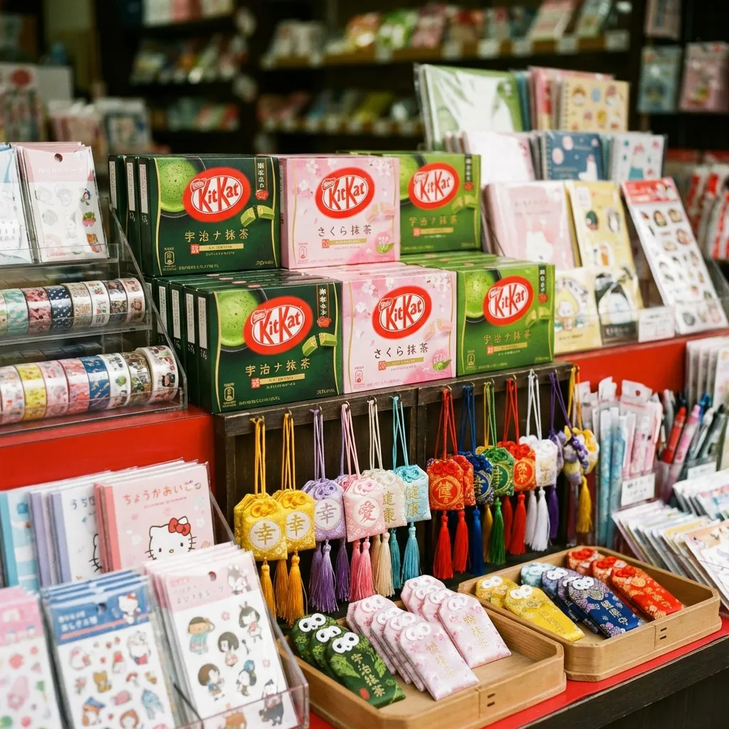 Souvenirs japoneses KitKat y Omamori
