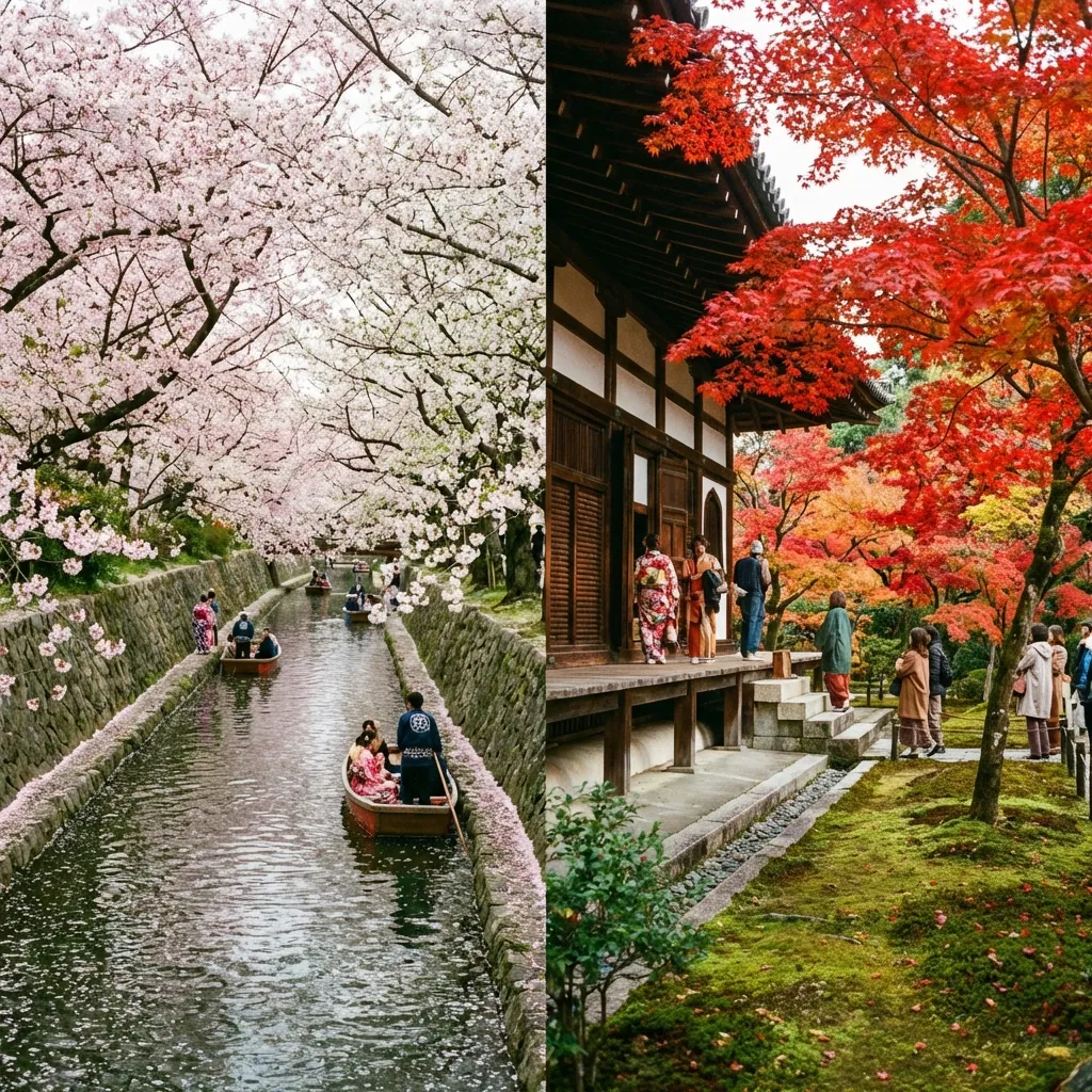 Contraste Primavera vs Otoño en Japón