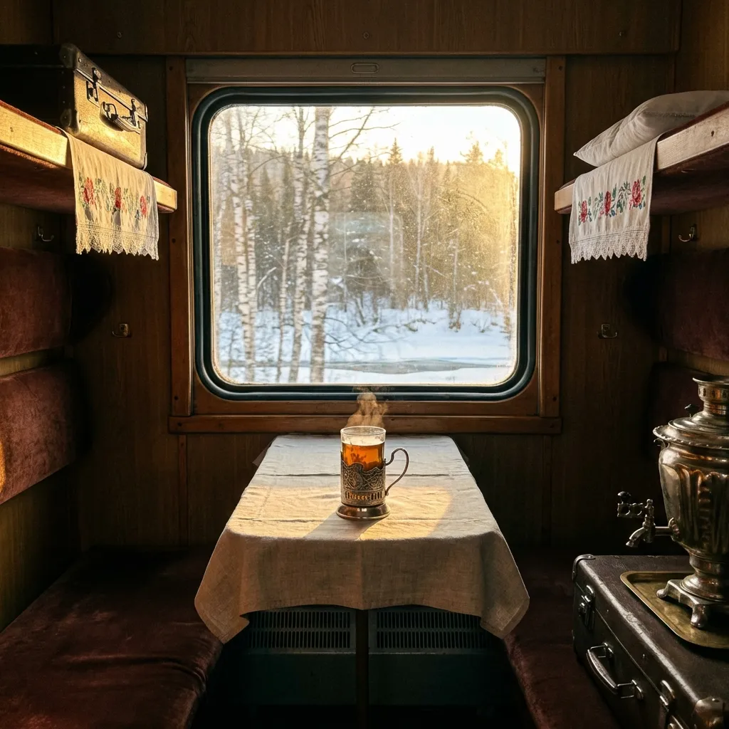 Interior acogedor del Transiberiano