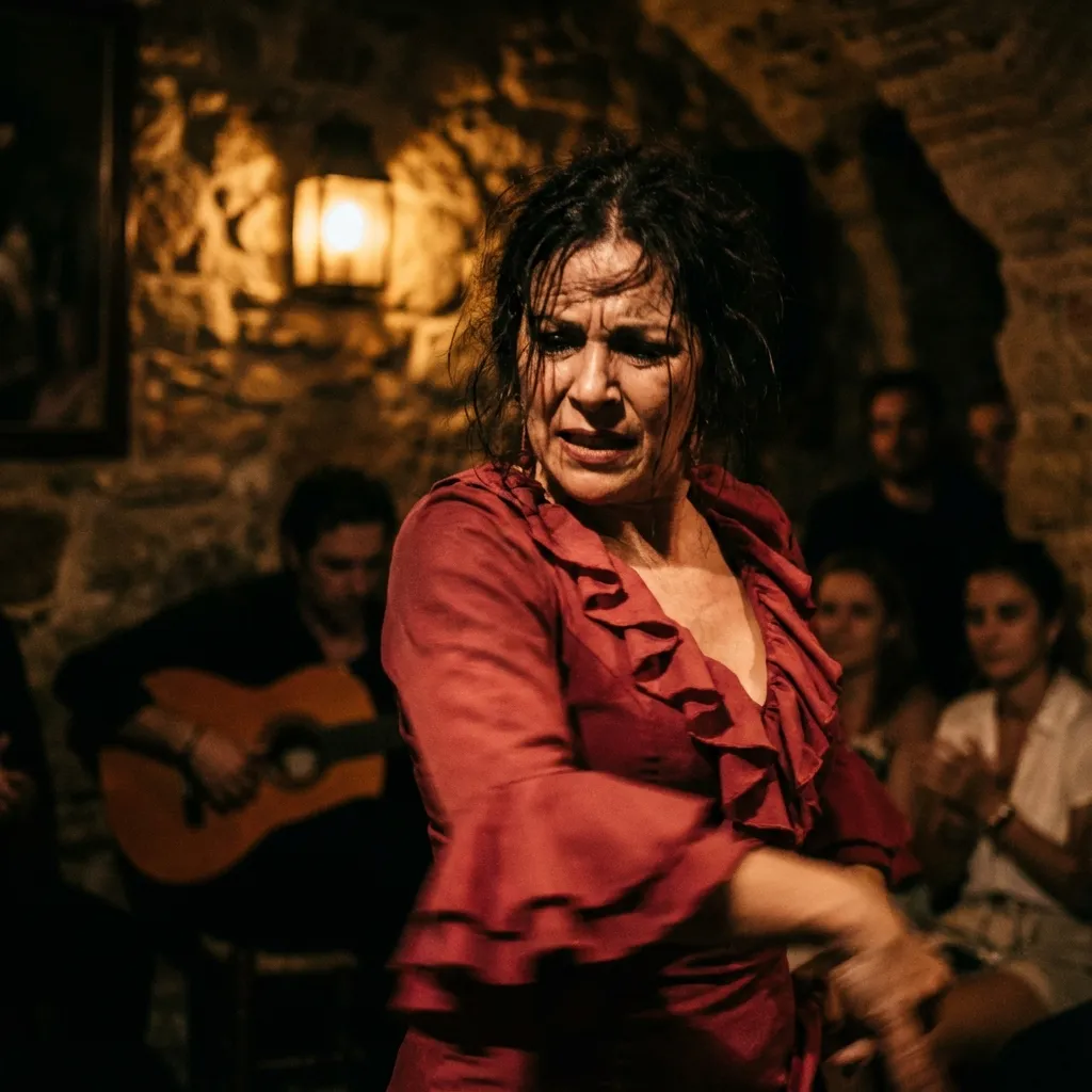 Bailaora de flamenco con emoción
