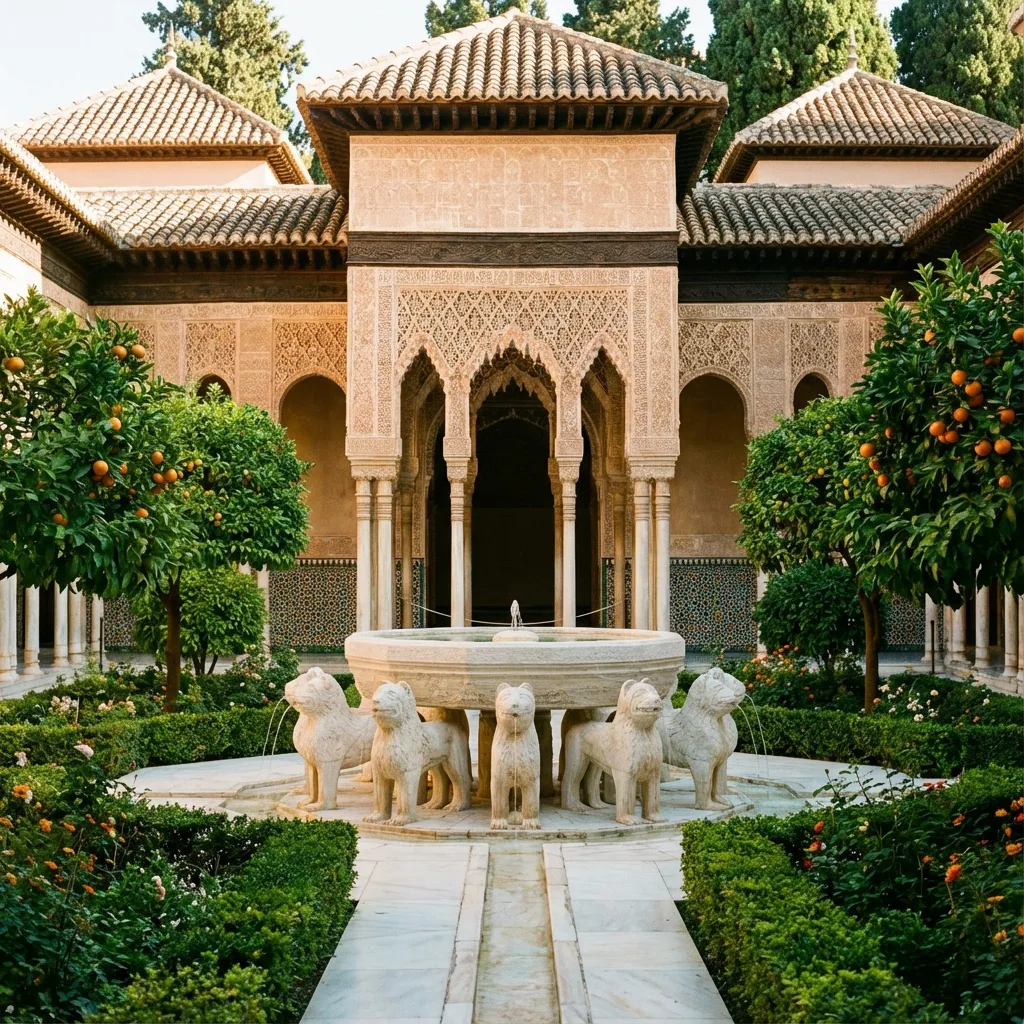 Patio de los Leones en la Alhambra