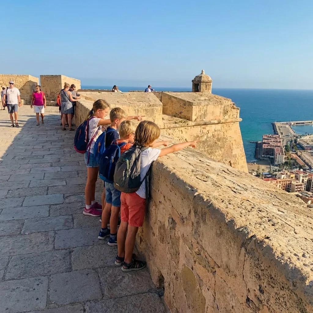 Vistas desde las almenas del Castillo. Perfecto para jugar a vigilar el horizonte en busca de barcos piratas.