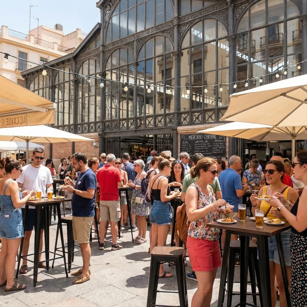 La 'Plaza de las Flores' detrás del Mercado. Aquí empieza todo.