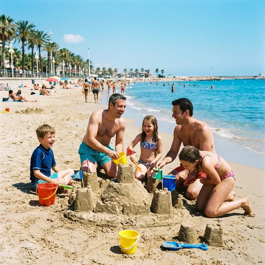 Juegos y arena fina en la inmensa Playa de San Juan.