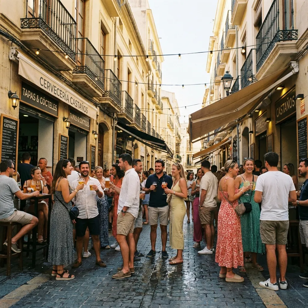 Calle Castaños a las 17:00. Puro ambiente.