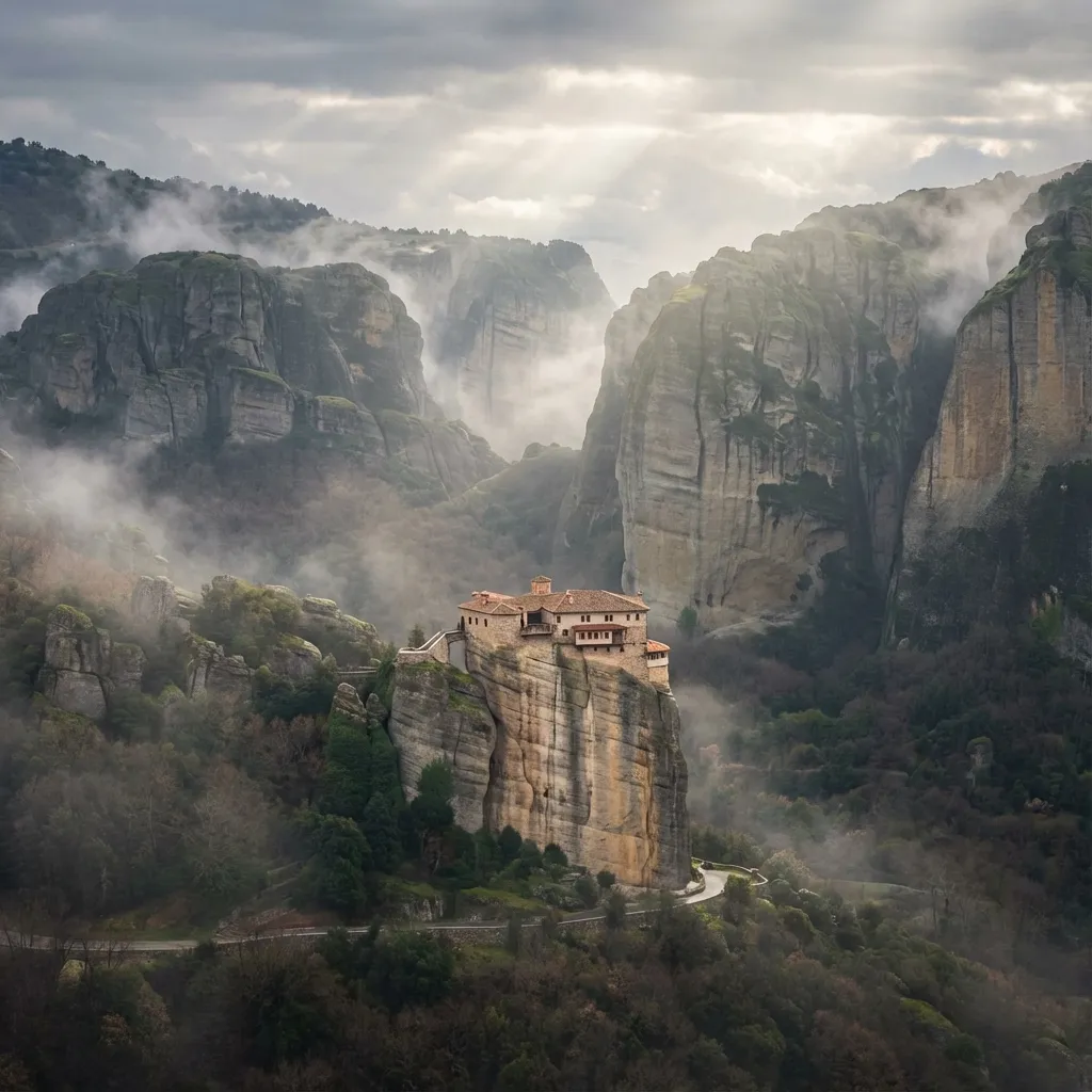 Monasterios de Meteora sobre pilares de roca