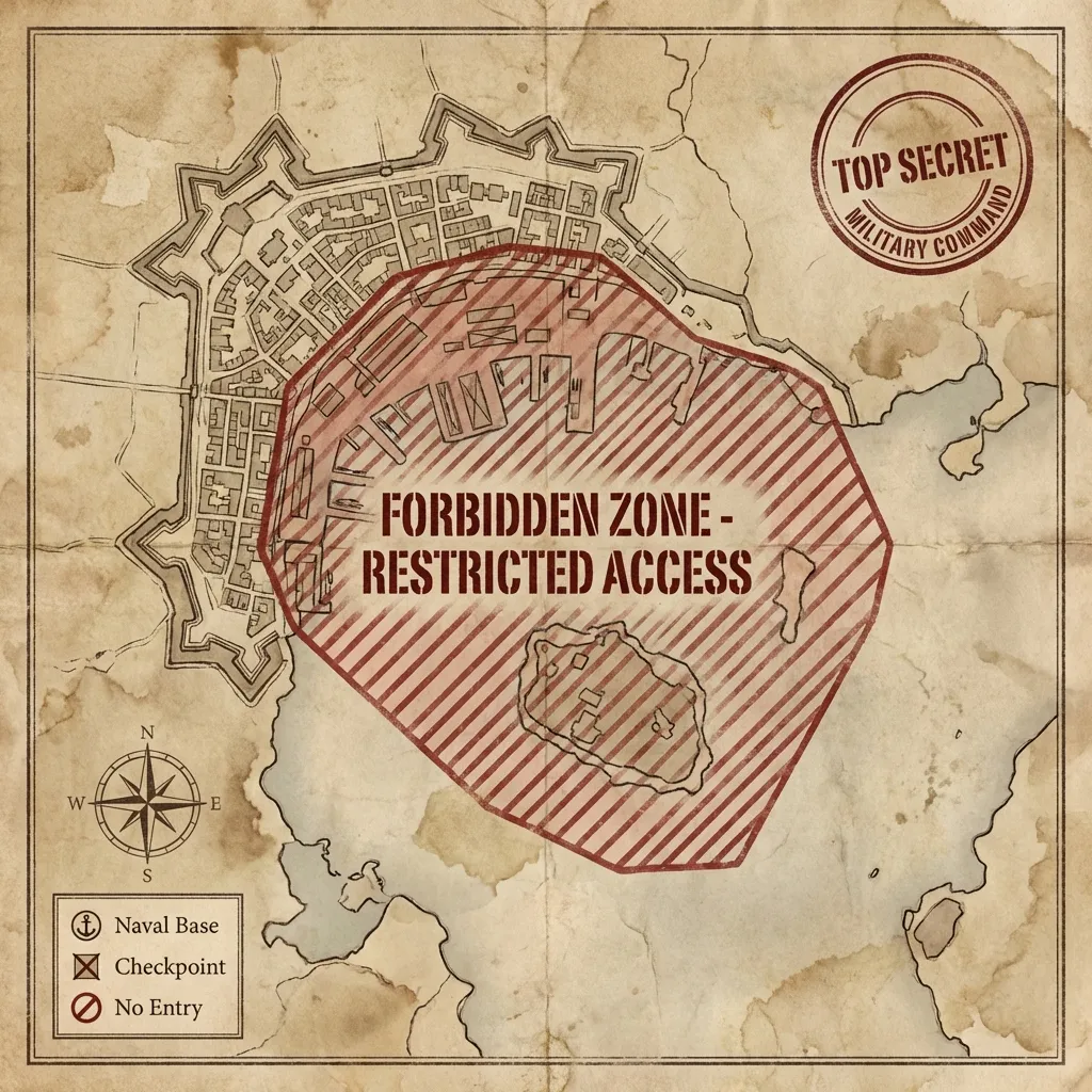 Mapa de la zona militar restringida de Varosha