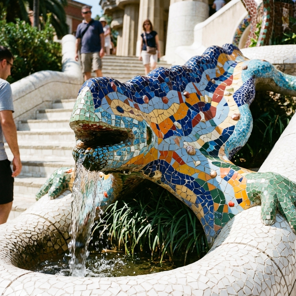 Salamandra mosaico Park Güell Gaudí