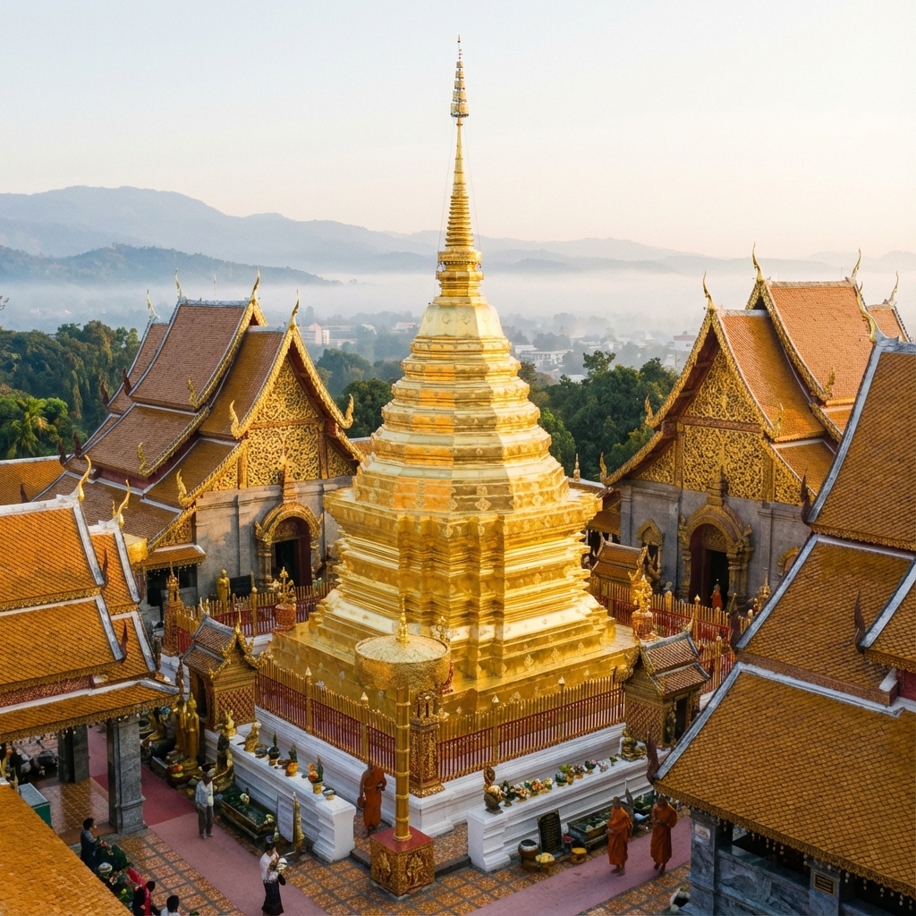 Templo Doi Suthep al amanecer