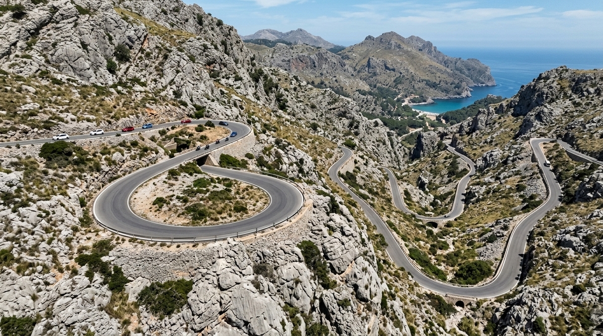 Curvas de la carretera de Sa Calobra y Nus de Sa Corbata