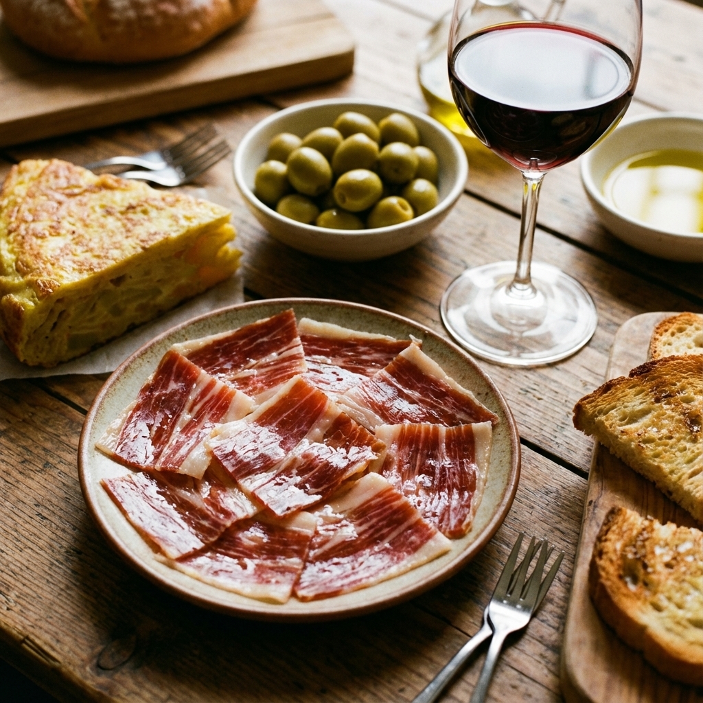 Mesa con gastronomía tradicional de Mallorca