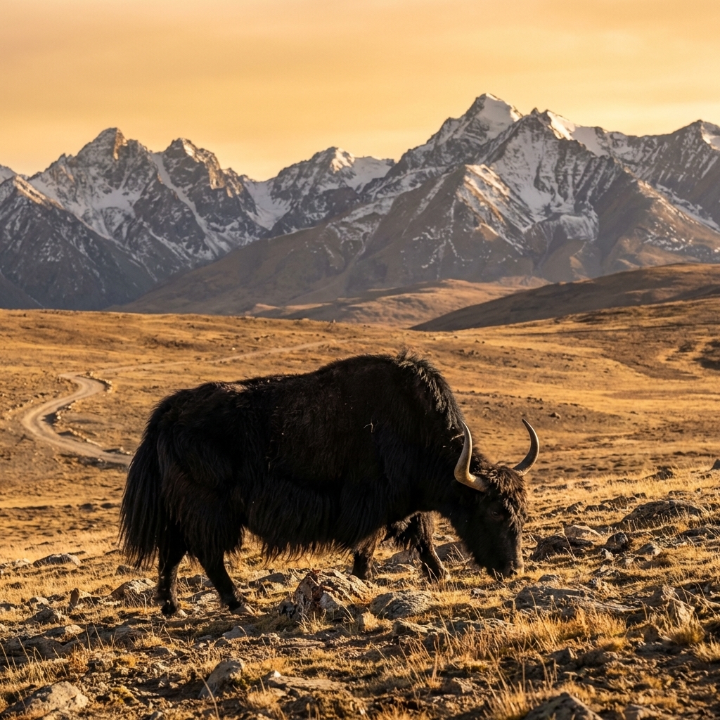 Yak salvaje en las llanuras de Changtang