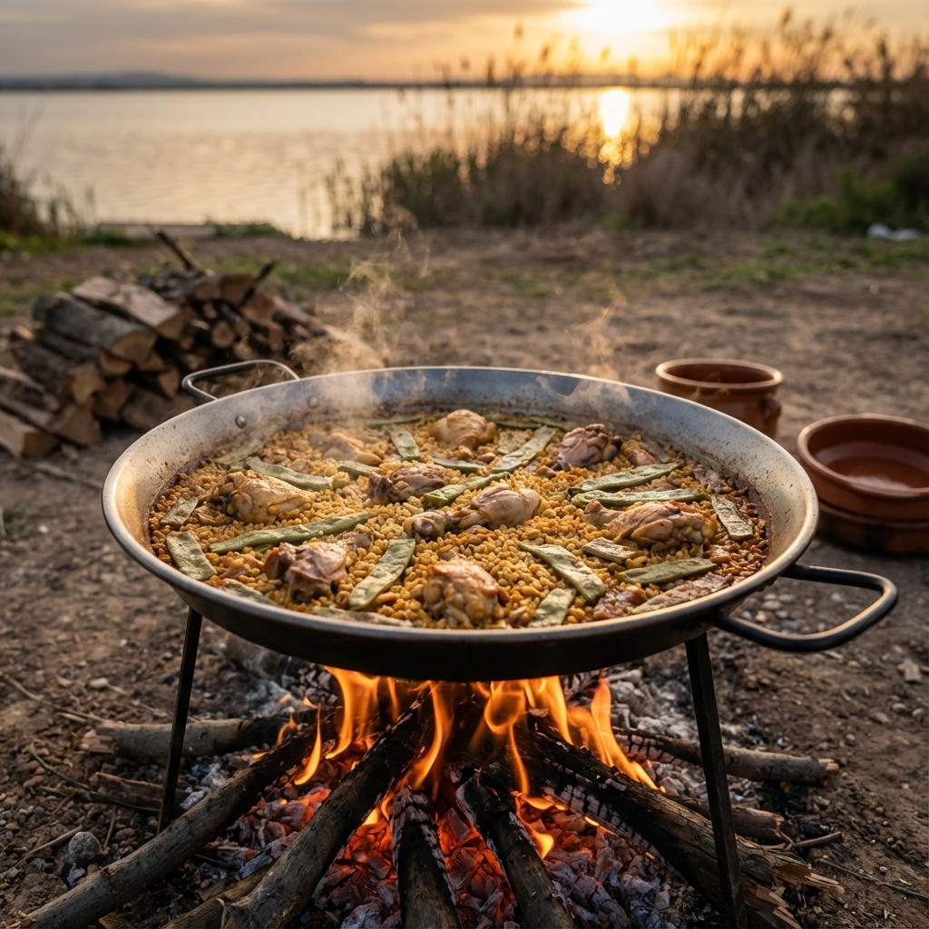 Paella valenciana tradicional