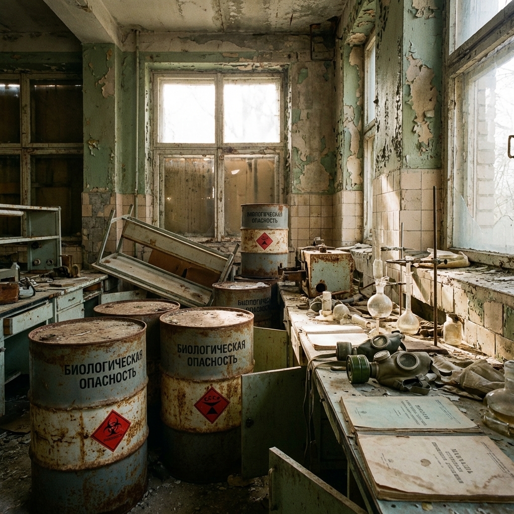 Laboratorio abandonado en Vozrozhdeniya