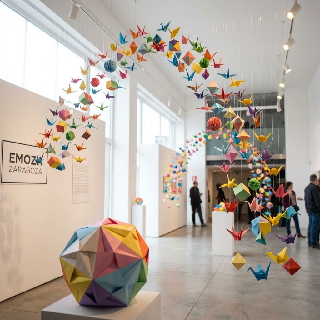 Exposición colorida en el Museo de Origami de Zaragoza (EMOZ)